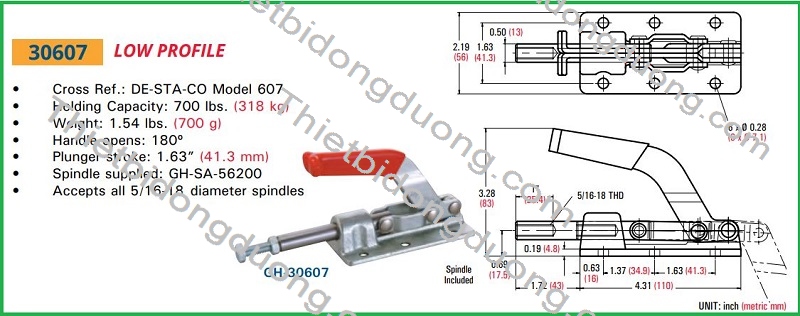 Kẹp đẩy ngang GH-30607 định vị nhanh