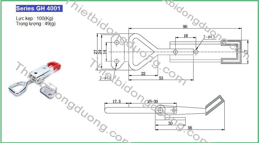 Cam kẹp chốt GH-4001 định vị nhanh