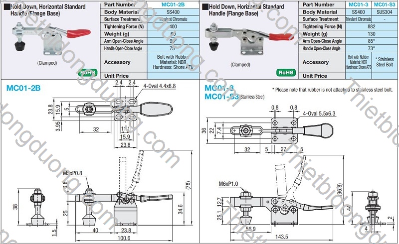 Cam kẹp ngang MC01-3 định vị nhanh