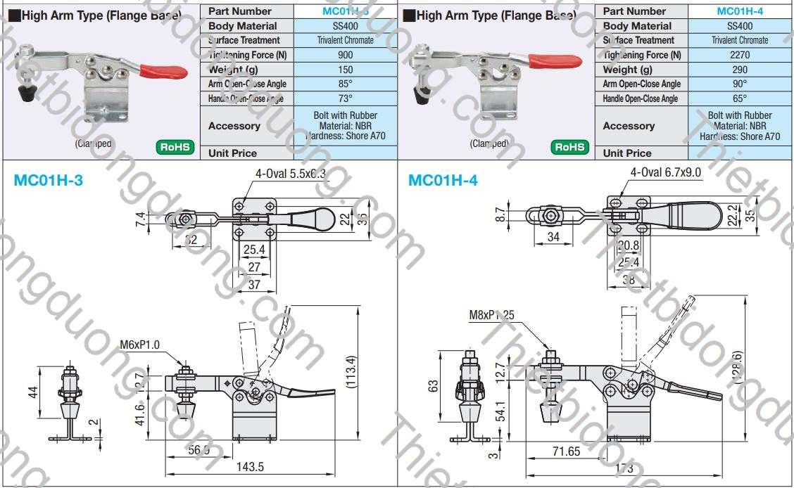 Cam kẹp ngang MC01H-3 định vị nhanh