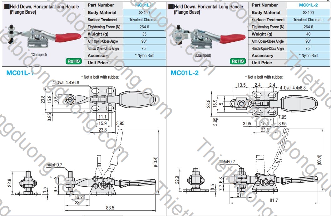Cam kẹp ngang MC01L-1 định vị nhanh
